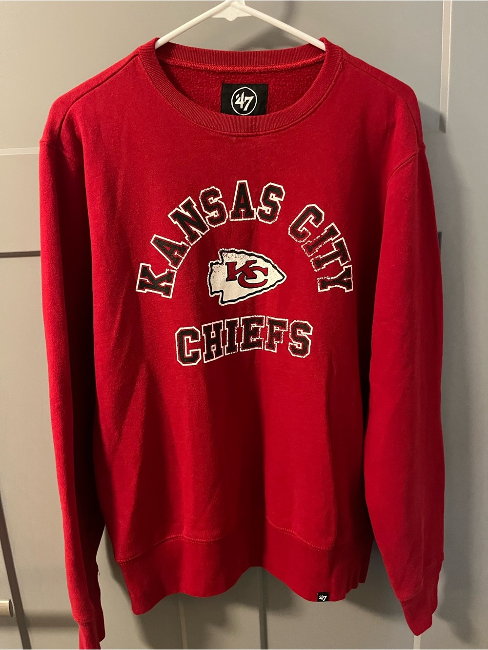 47 Brand Kansas City Chiefs Red Crewneck Sweatshirt - Team Logo